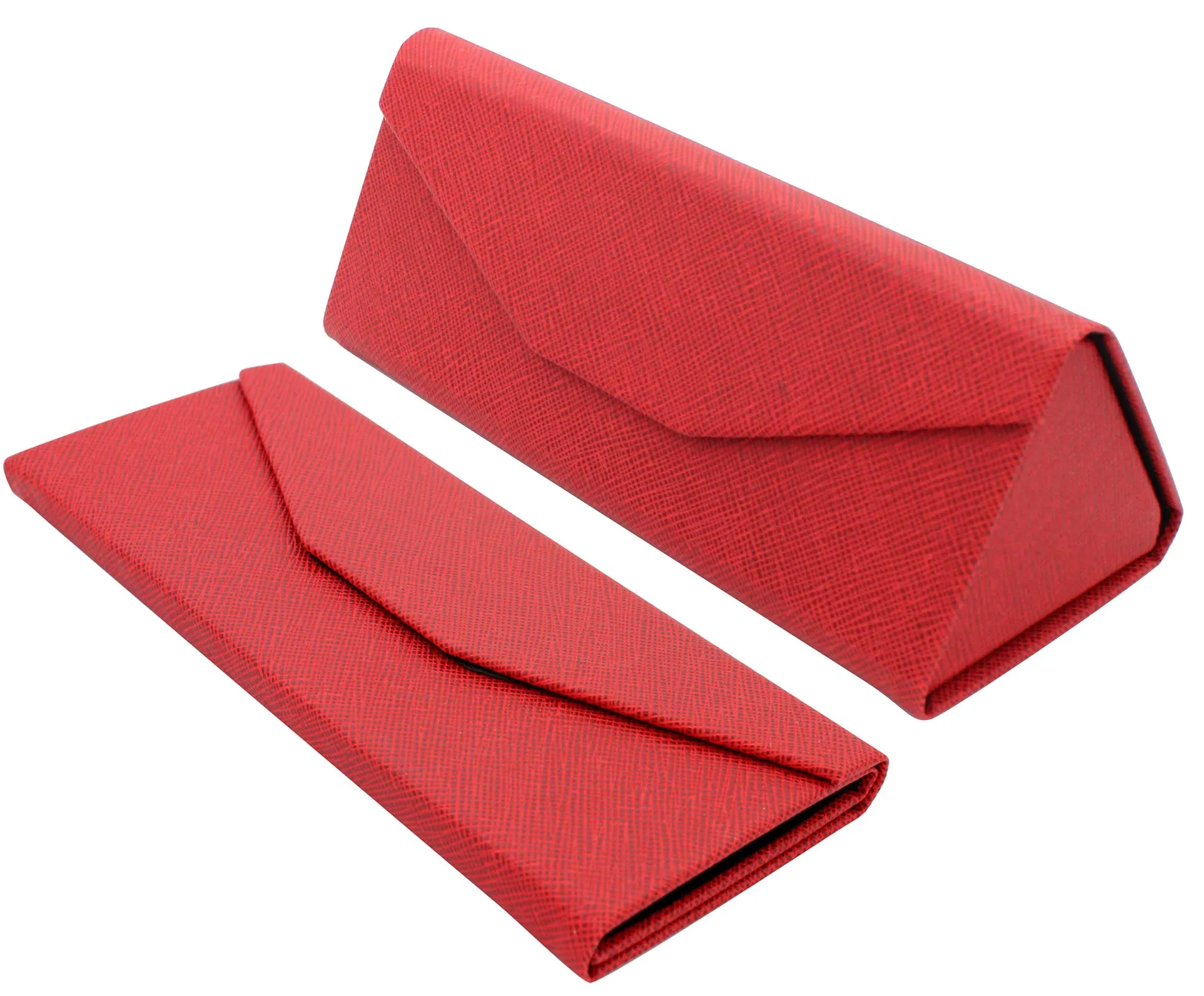 TBOC Custodia Pieghevole per Occhiali Rigida Triangolare con Chiusura Magnetica, Rosso - immagine 1