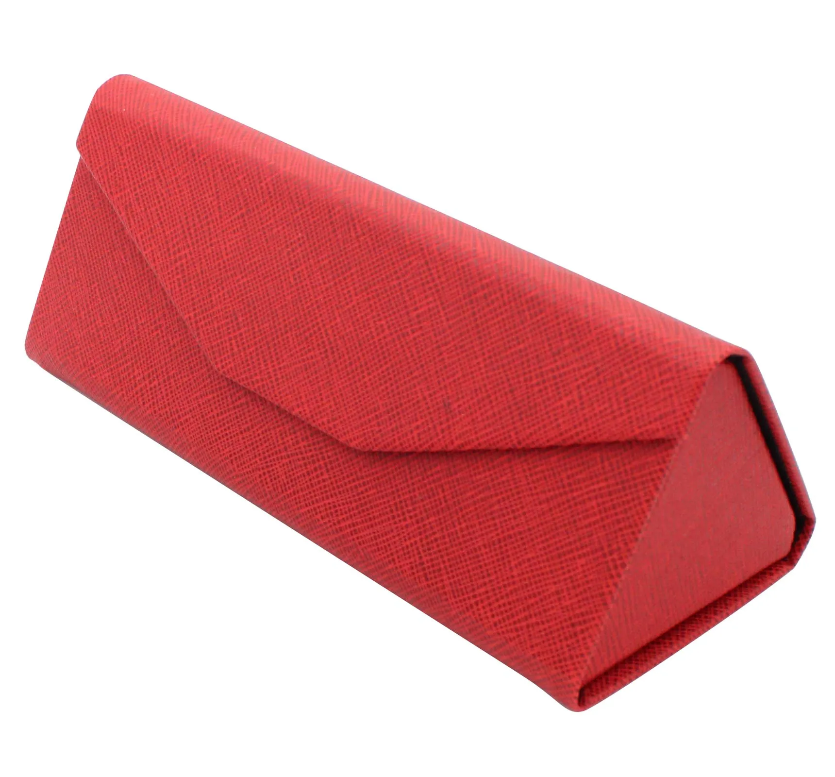 TBOC Custodia Pieghevole per Occhiali Rigida Triangolare con Chiusura Magnetica, Rosso - immagine 2