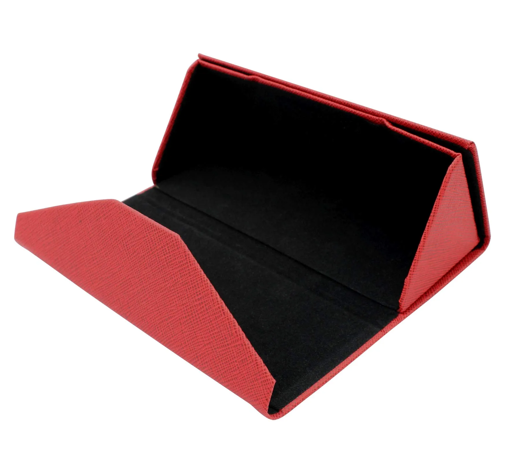 TBOC Custodia Pieghevole per Occhiali Rigida Triangolare con Chiusura Magnetica, Rosso - immagine 5