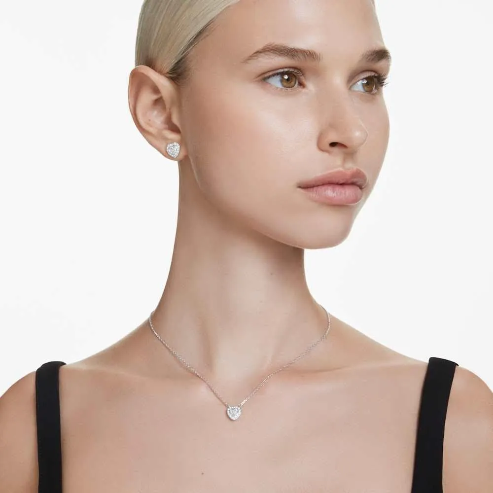 Swarovski x Ariana Grande Collana Pendente a Cuore con Pavé di Cristalli, Placcatura Rodio, 38-45 cm - immagine 5