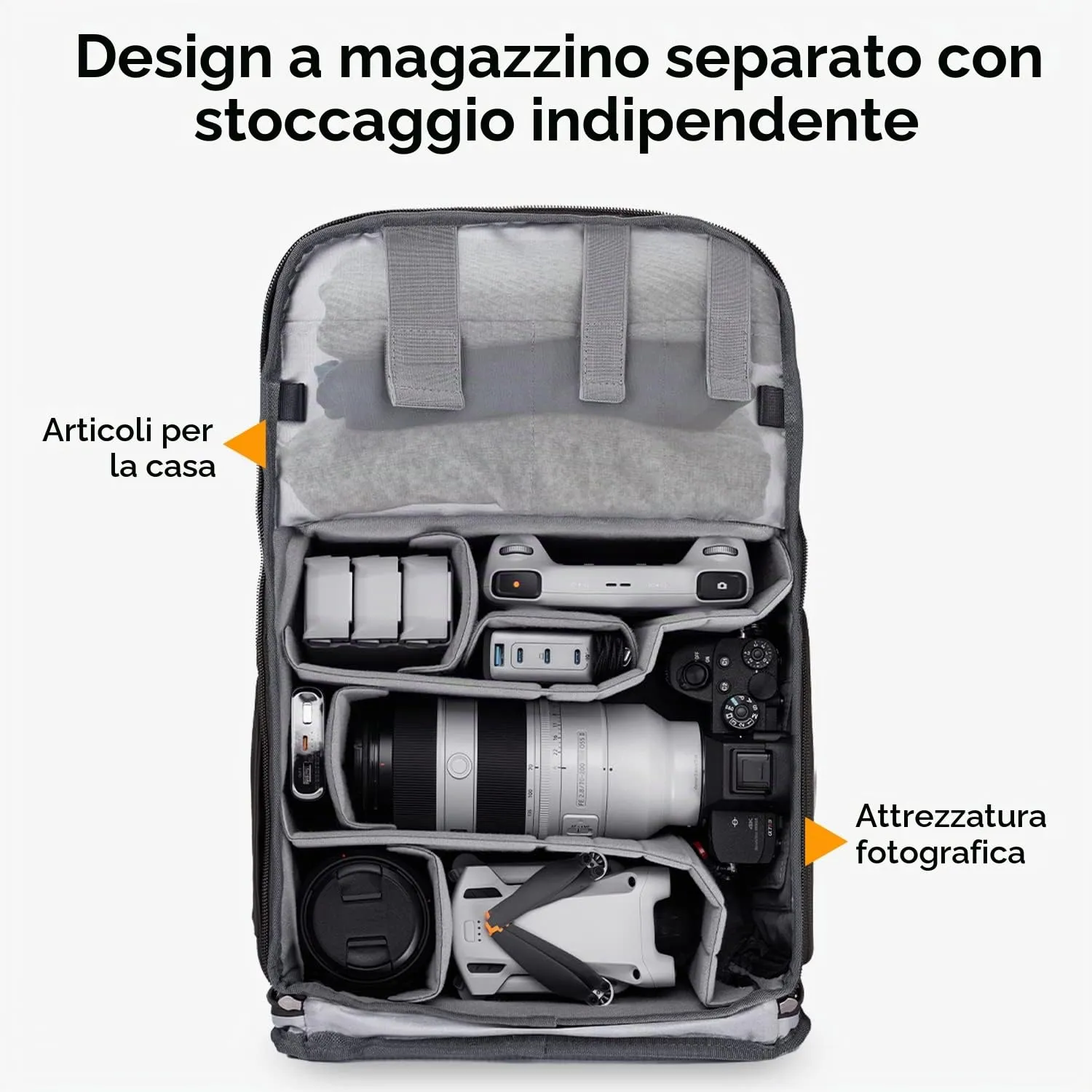 K&F CONCEPT Zaino Fotografico Professionale Impermeabile Antifurto, 20 Litri, Verde - immagine 3