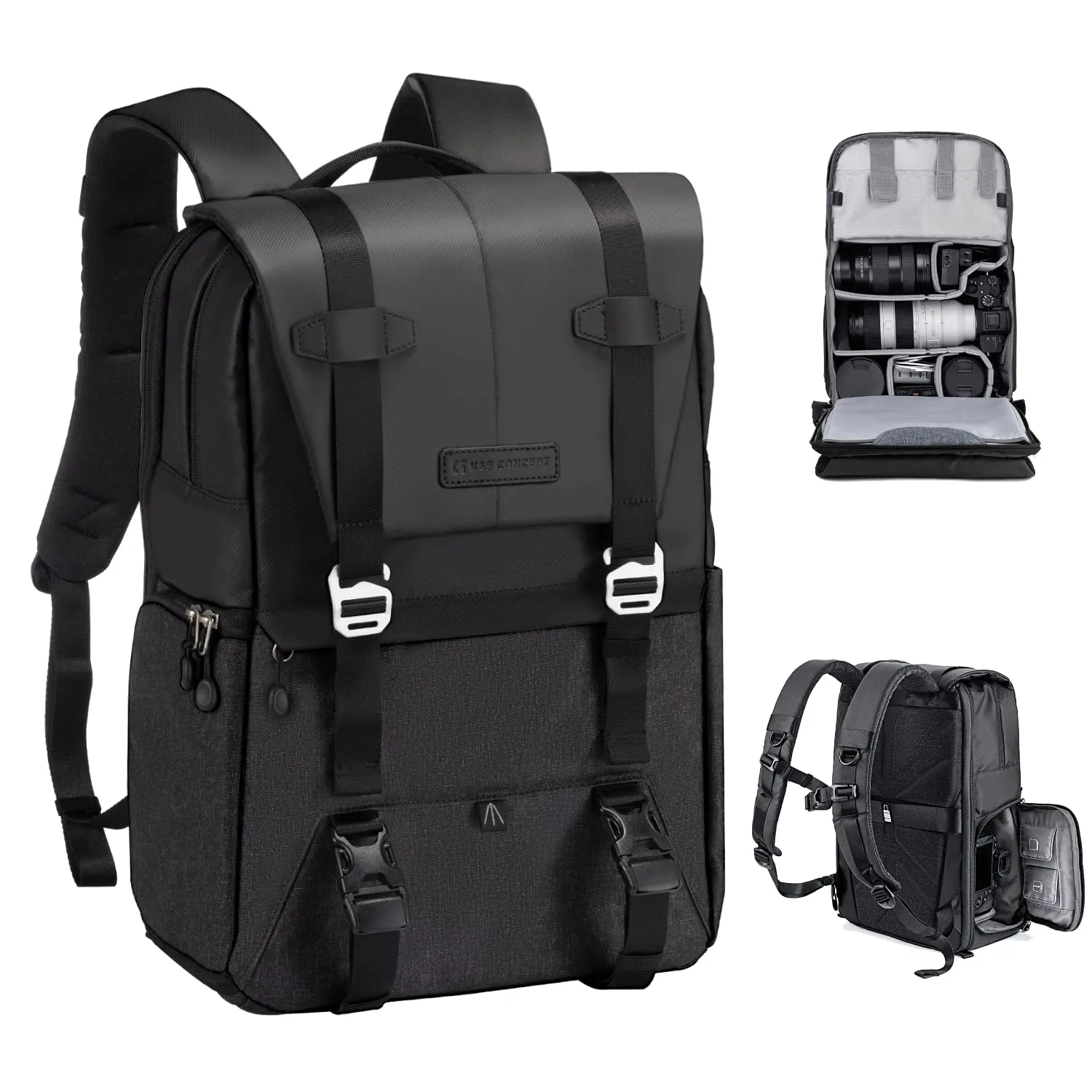 K&F Concept Zaino Fotografico Professionale Impermeabile Antifurto, 20 Litri, Grigio - immagine 1