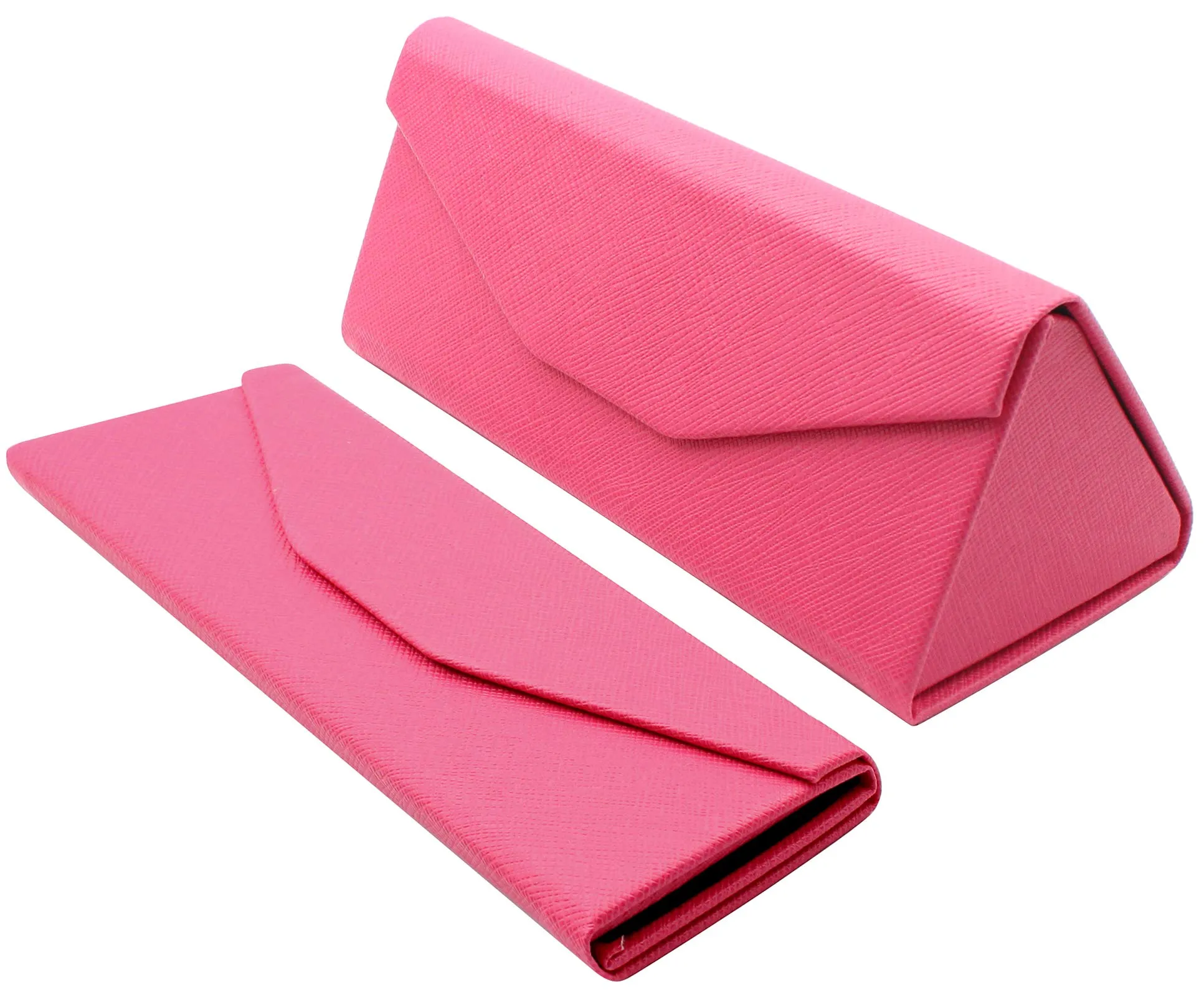 TBOC Custodia Pieghevole per Occhiali Rigida Triangolare con Chiusura Magnetica, Rosa Fucsia - immagine 1