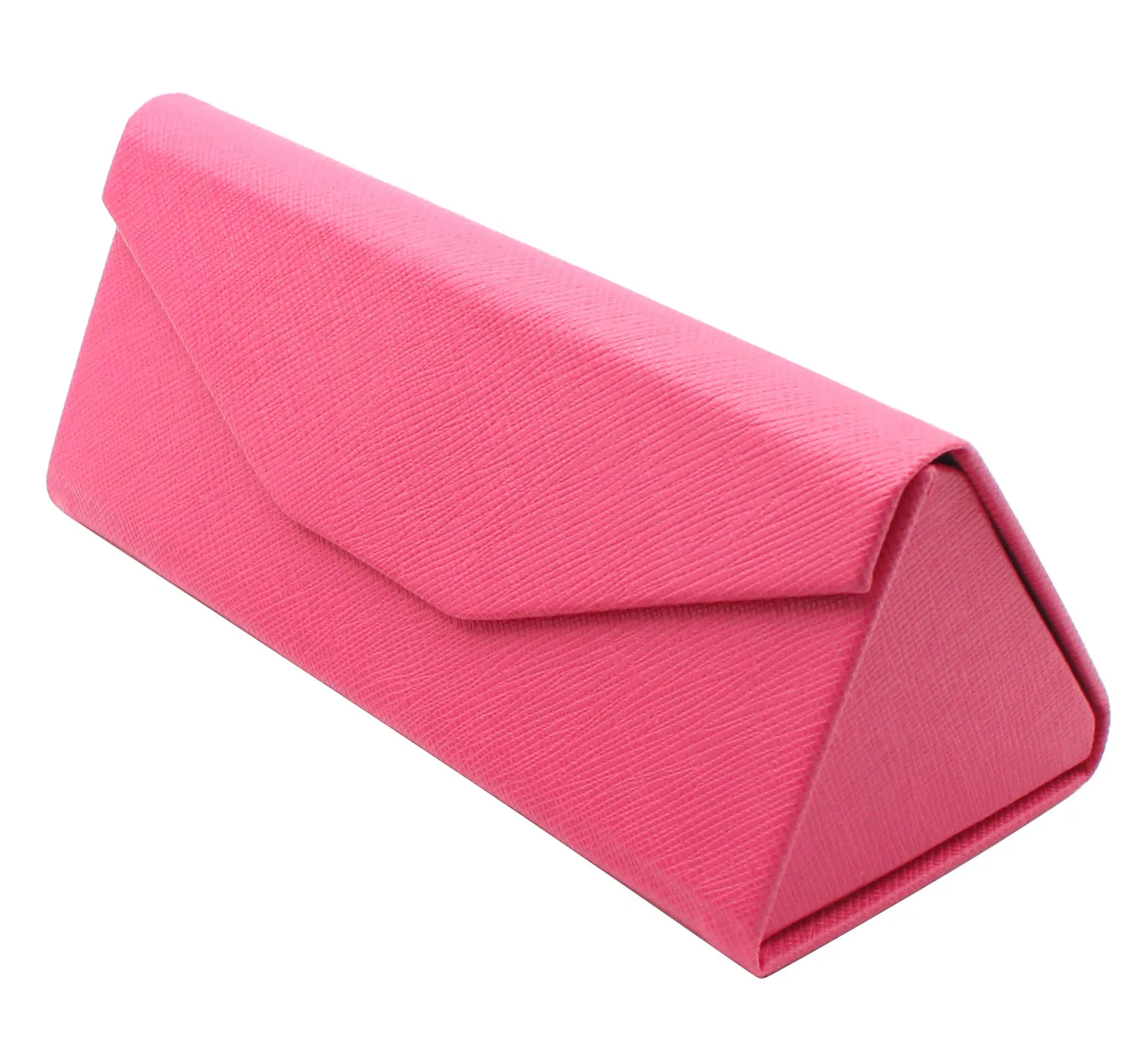 TBOC Custodia Pieghevole per Occhiali Rigida Triangolare con Chiusura Magnetica, Rosa Fucsia - immagine 2
