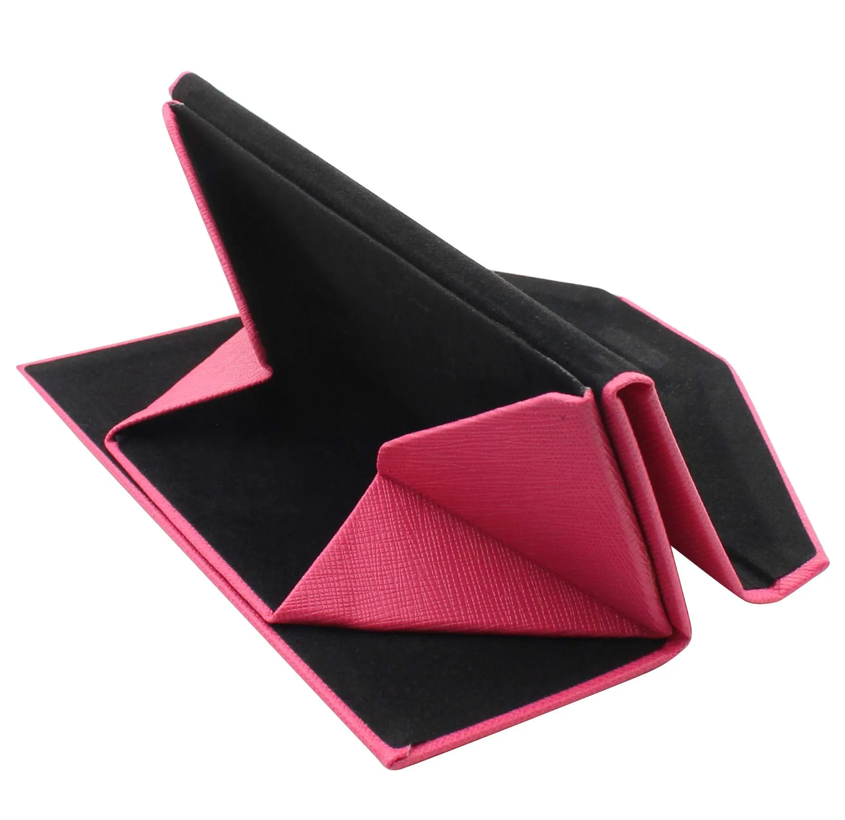 TBOC Custodia Pieghevole per Occhiali Rigida Triangolare con Chiusura Magnetica, Rosa Fucsia - immagine 4