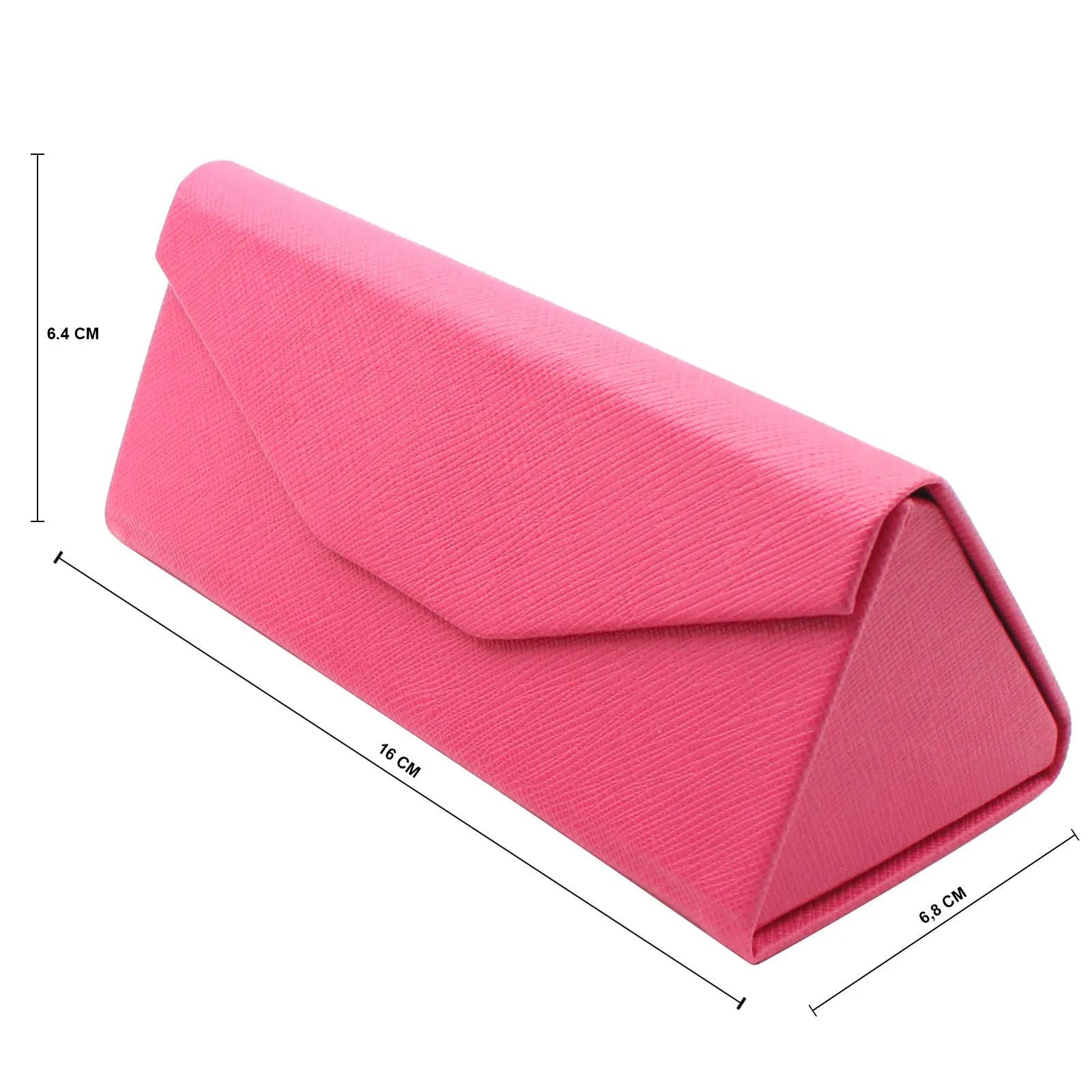 TBOC Custodia Pieghevole per Occhiali Rigida Triangolare con Chiusura Magnetica, Rosa Fucsia - immagine 6