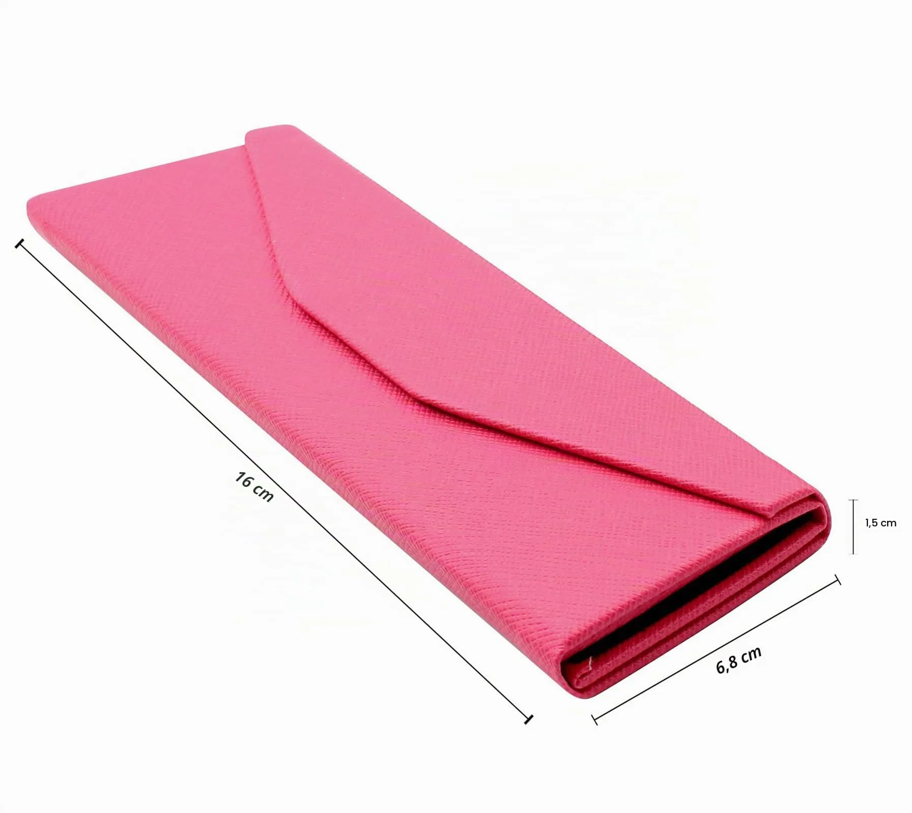 TBOC Custodia Pieghevole per Occhiali Rigida Triangolare con Chiusura Magnetica, Rosa Fucsia - immagine 7