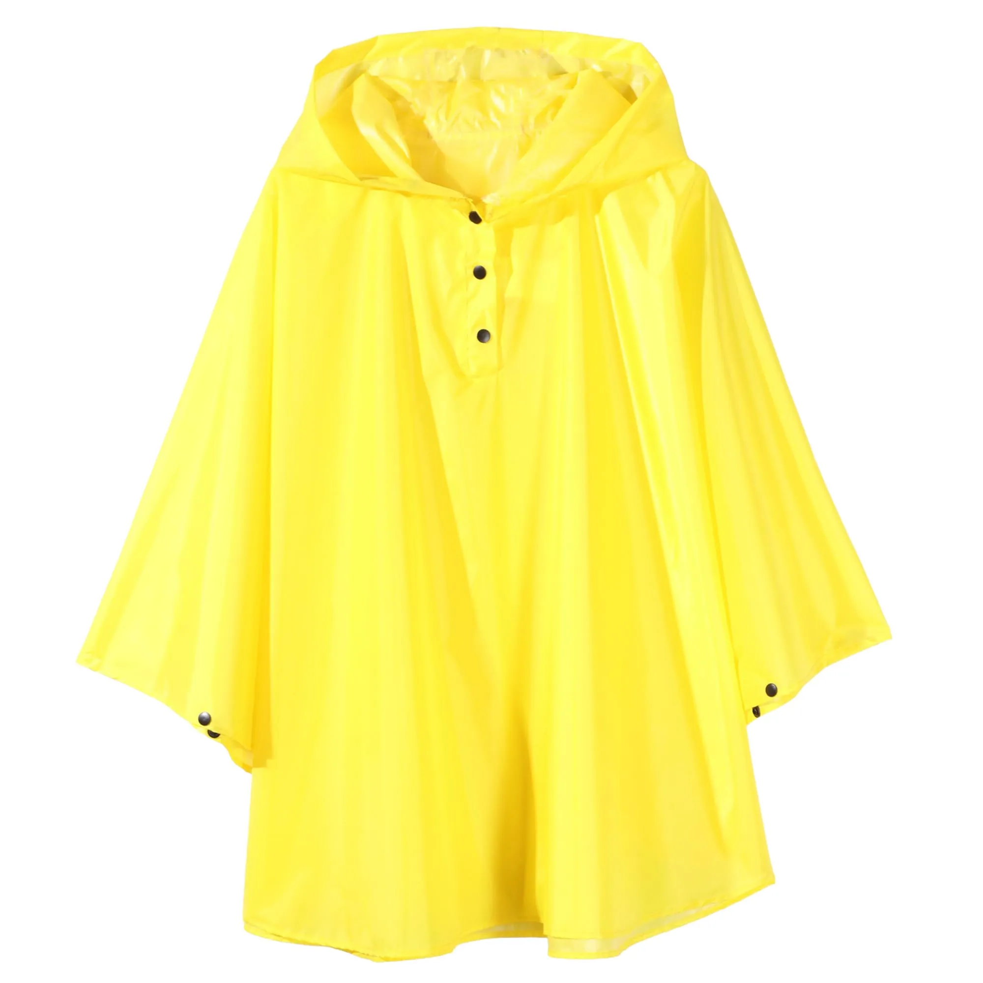 QIKADO Poncho Impermeabile per Bambini con Cappuccio, Giallo, Taglia S - immagine 1