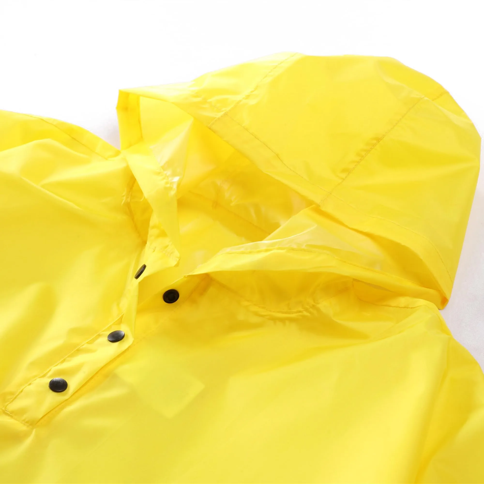 QIKADO Poncho Impermeabile per Bambini con Cappuccio, Giallo, Taglia S - immagine 3
