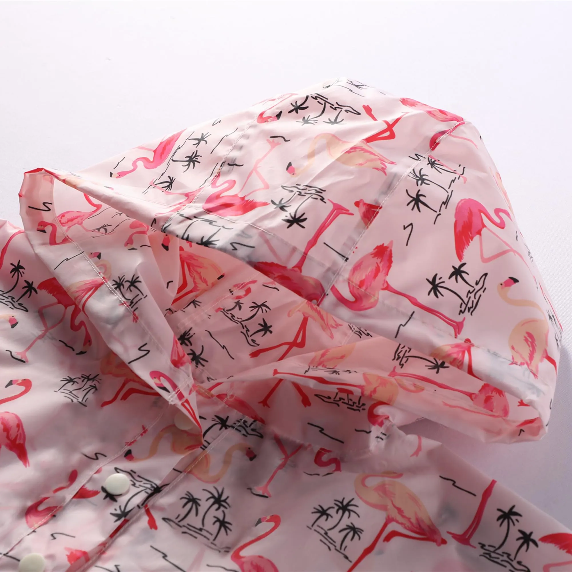 QIKADO Poncho Impermeabile Bambino con Cappuccio e Custodia, Roter Flamingo, 3-5 anni - immagine 2