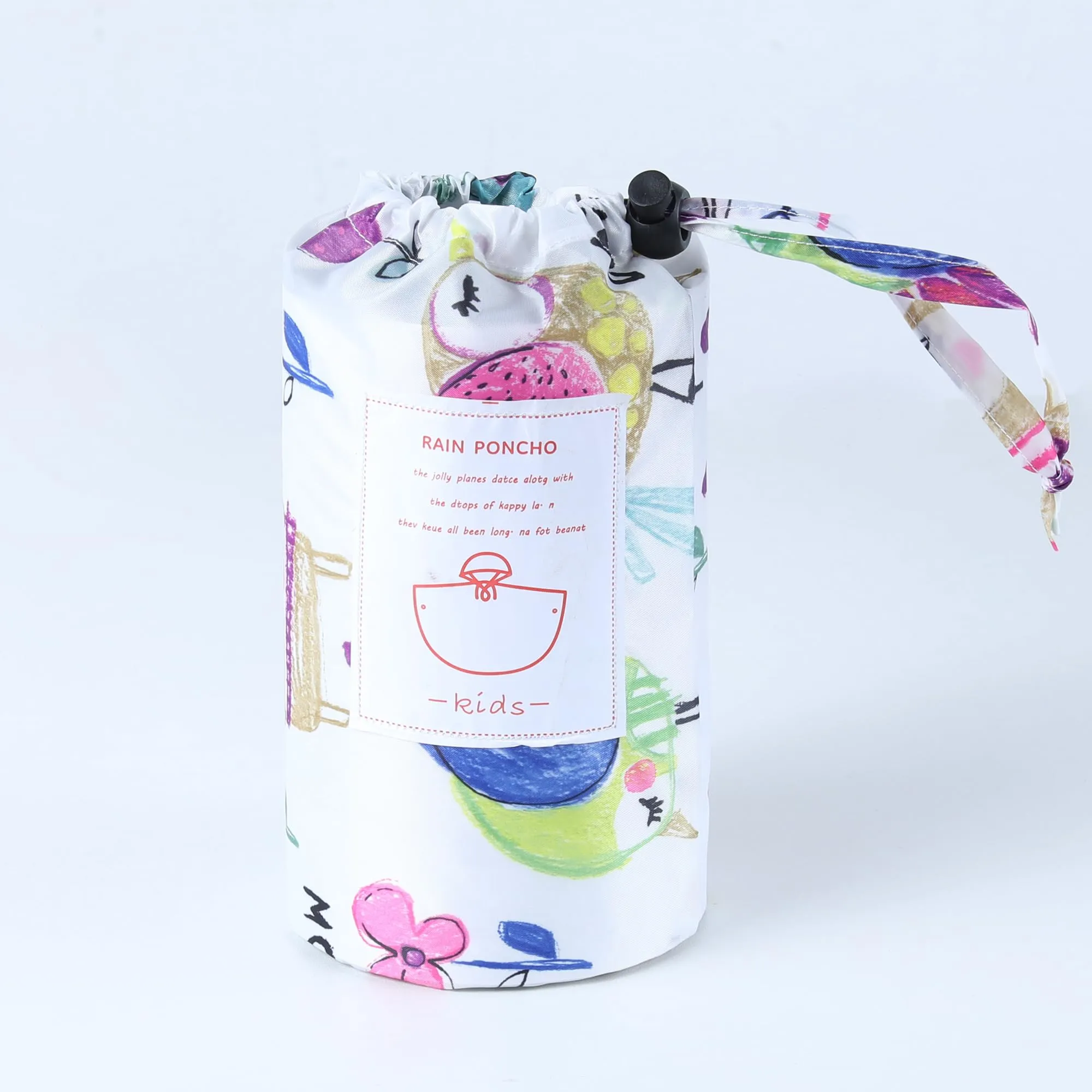 QIKADO Poncho Impermeabile con Cappuccio per Bambini, con Borsa Portaoggetti, XL - immagine 6