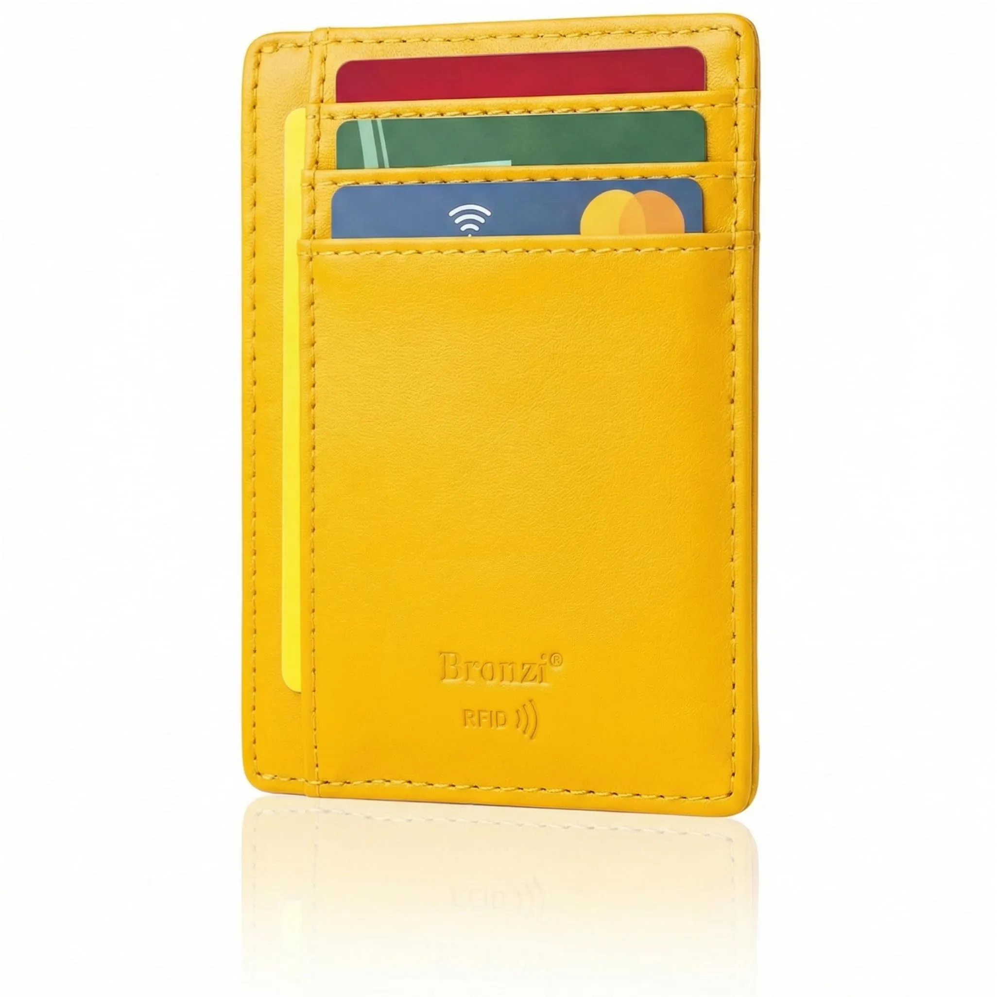Bronzi Portafoglio Slim Porta Carte di Credito con Protezione RFID - immagine 1
