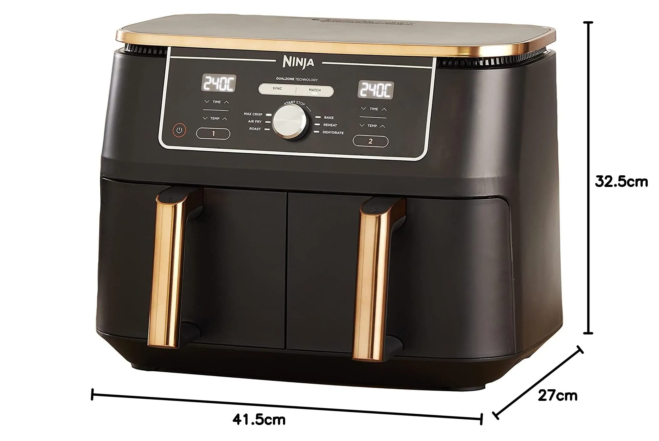 Ninja Foodi Max Dual Zone Friggitrice ad Aria 6 in 1, 9,5L, Rame/Nero - immagine 10