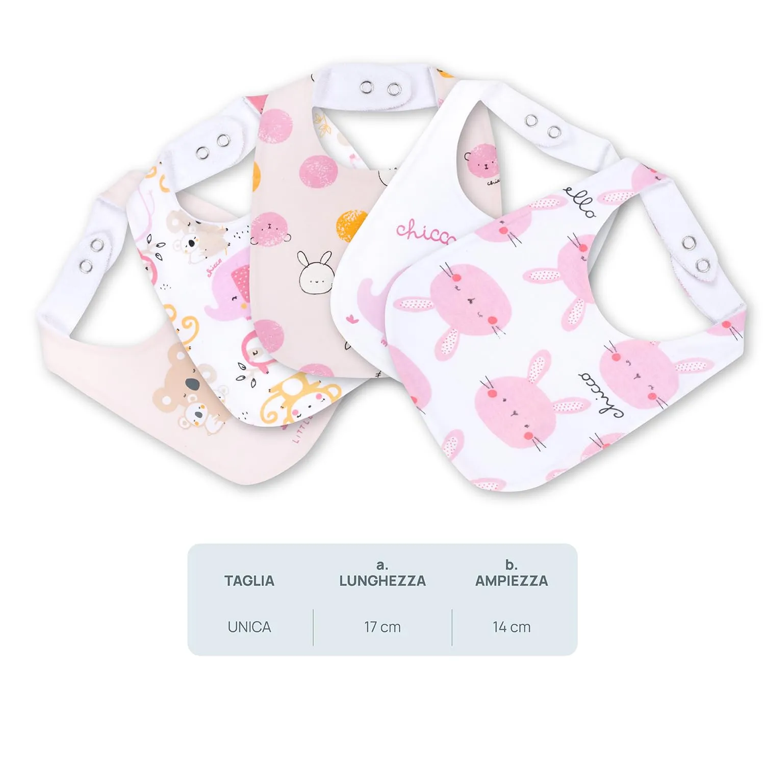 Chicco Bimba 0-24 Set di 5 Bavaglie - immagine 5