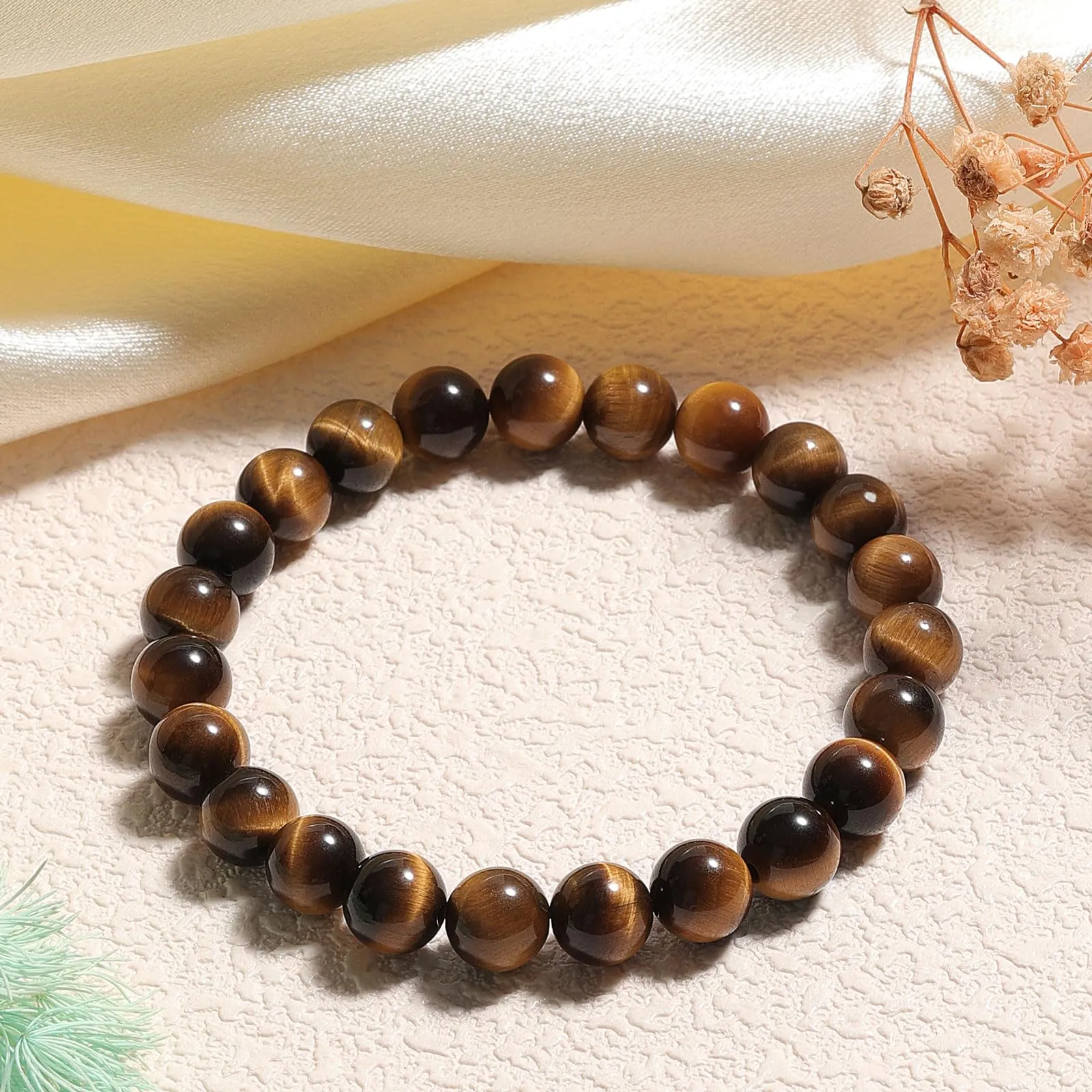Landorilo Bracciale in Pietre Naturali Occhio di Tigre per Donna e Uomo - immagine 4