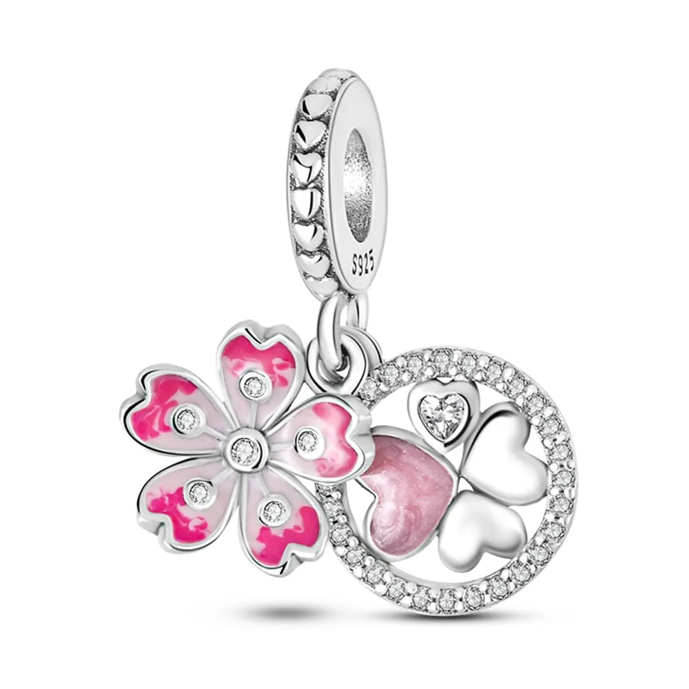 Pandach Bead Charm Ciondolo Argento Sterling 925 con Cubic Zirconia per Braccialetti e Collane Europei - immagine 1