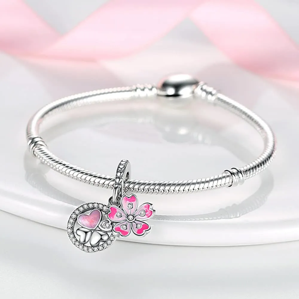 Pandach Bead Charm Ciondolo Argento Sterling 925 con Cubic Zirconia per Braccialetti e Collane Europei - immagine 2