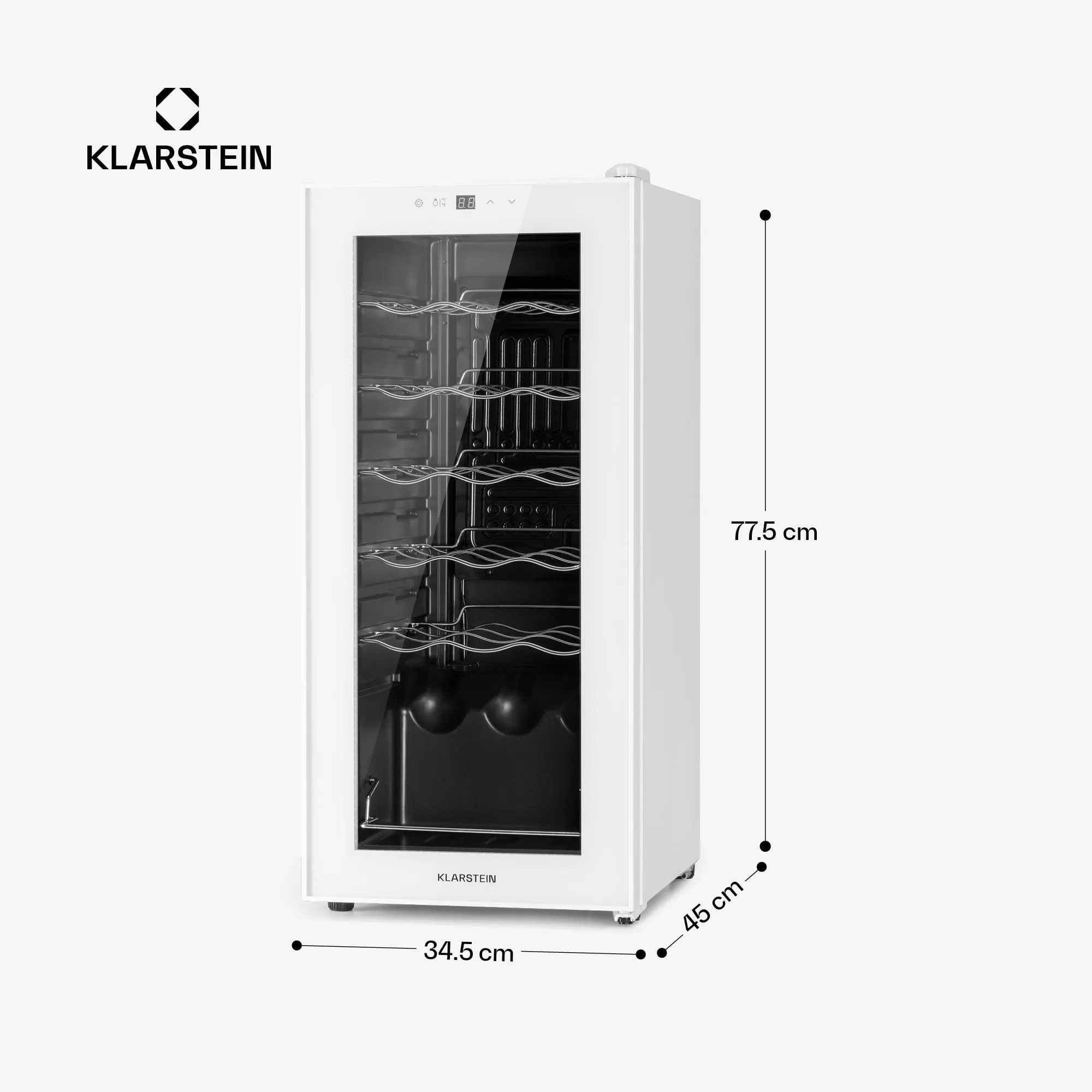 Klarstein Shiraz Cantinetta Vino Bianco, 18 Bottiglie, 1 Zona, 5–18 °C, Telaio Inox - immagine 7