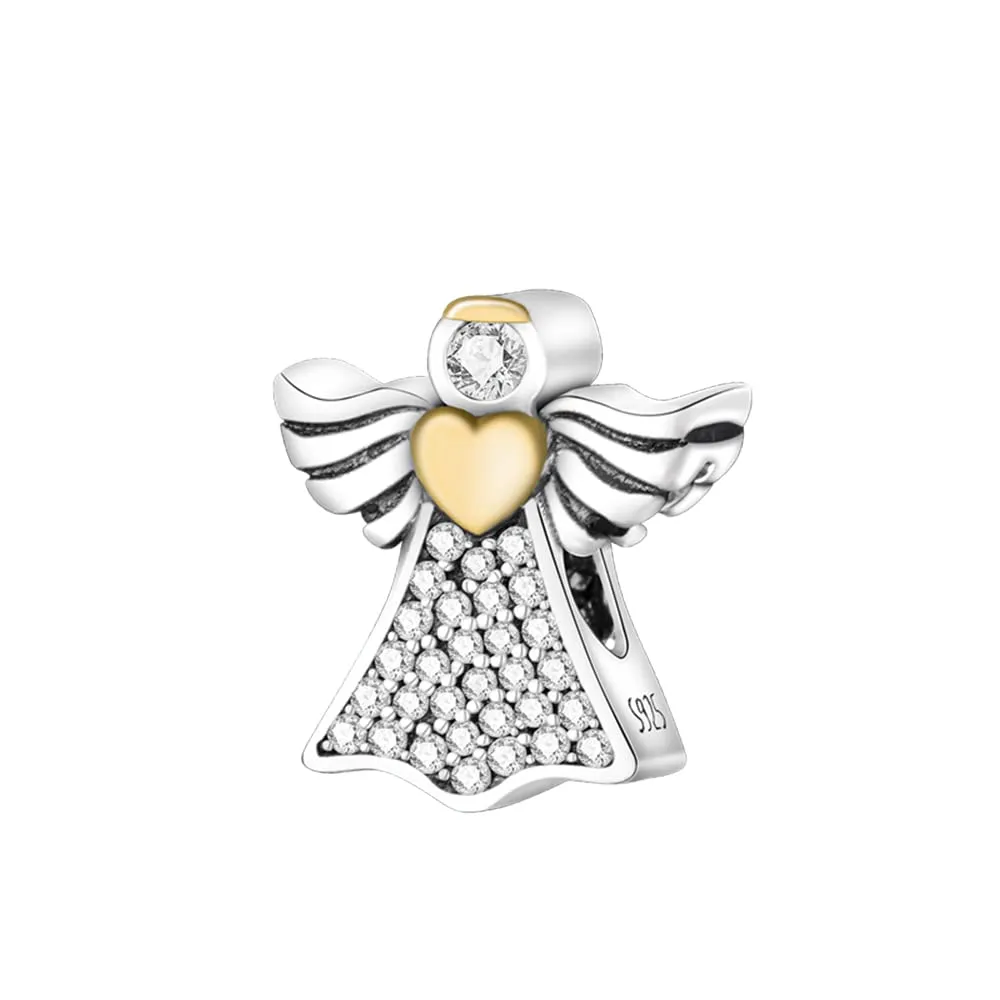 Pandach Bead Charm in Argento Sterling 925 con Cubic Zirconia per Braccialetti e Collane European Style - immagine 1