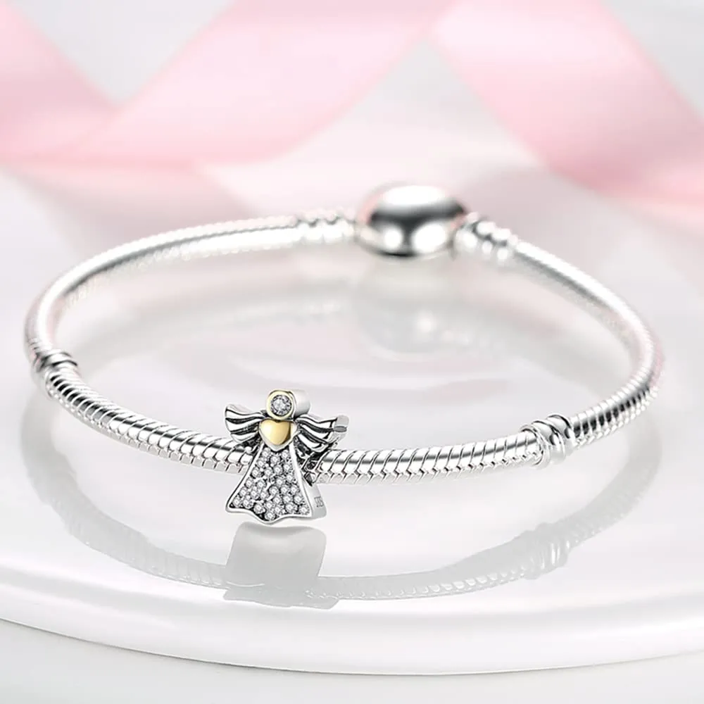 Pandach Bead Charm in Argento Sterling 925 con Cubic Zirconia per Braccialetti e Collane European Style - immagine 2