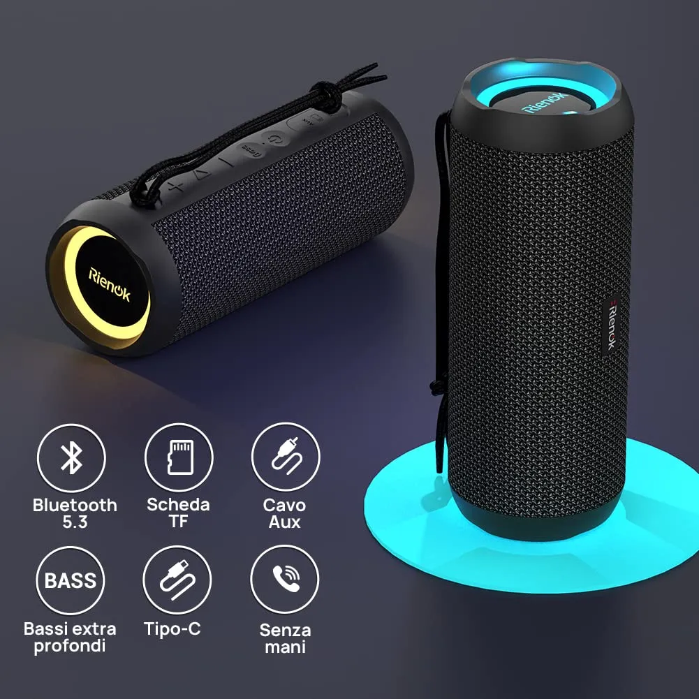 RIENOK S1 mini Cassa Bluetooth Portatile 30W Impermeabile IPX7 - immagine 3