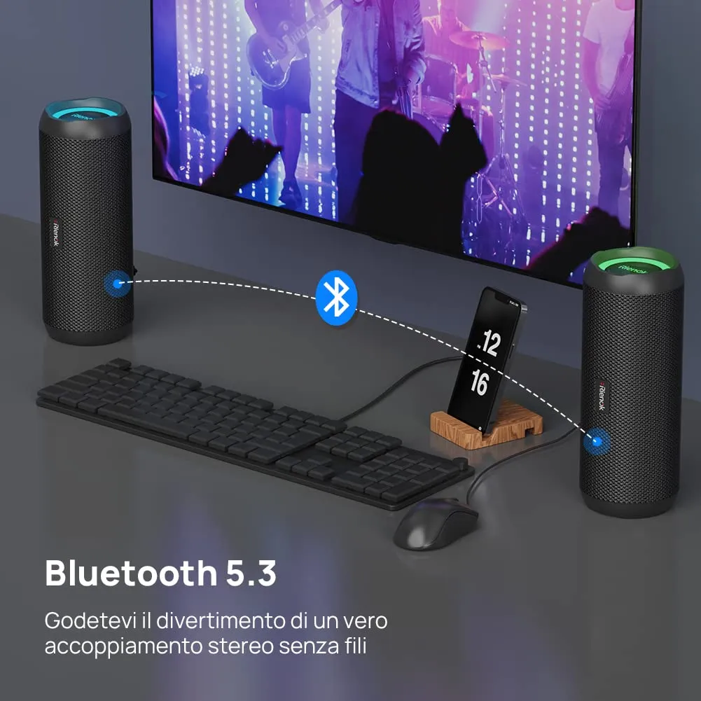 RIENOK S1 mini Cassa Bluetooth Portatile 30W Impermeabile IPX7 - immagine 6