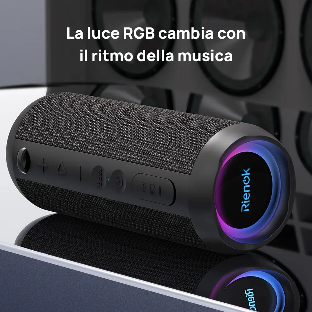 RIENOK S1 mini Cassa Bluetooth Portatile 30W Impermeabile IPX7 - immagine 7
