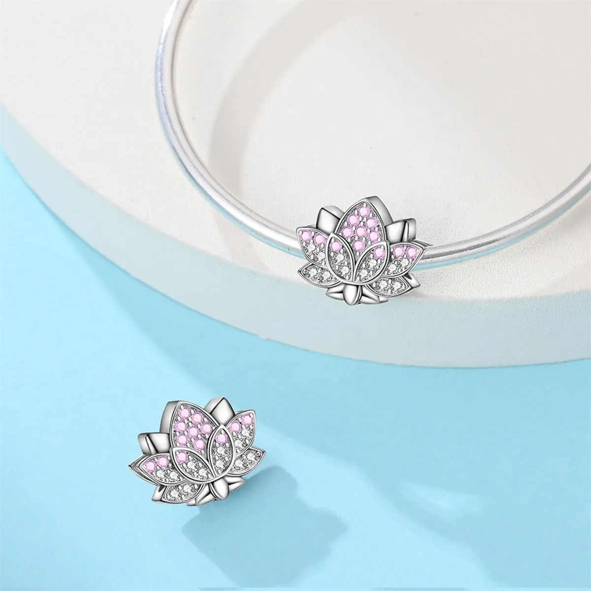 Pandach Bead Charm in Argento Sterling 925 con Cubic Zirconia per Braccialetti e Collane - immagine 2
