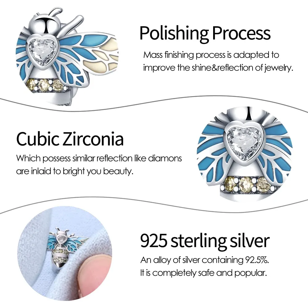 Pandach Bead Charm in Argento Sterling 925 con Cubic Zirconia per Braccialetti e Collane Europei - immagine 4