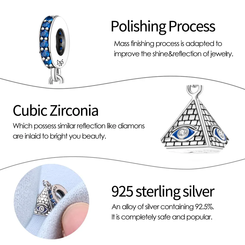 Pandach Bead Charm in Argento Sterling 925 con Cubic Zirconia per Braccialetti e Collane europei - immagine 3