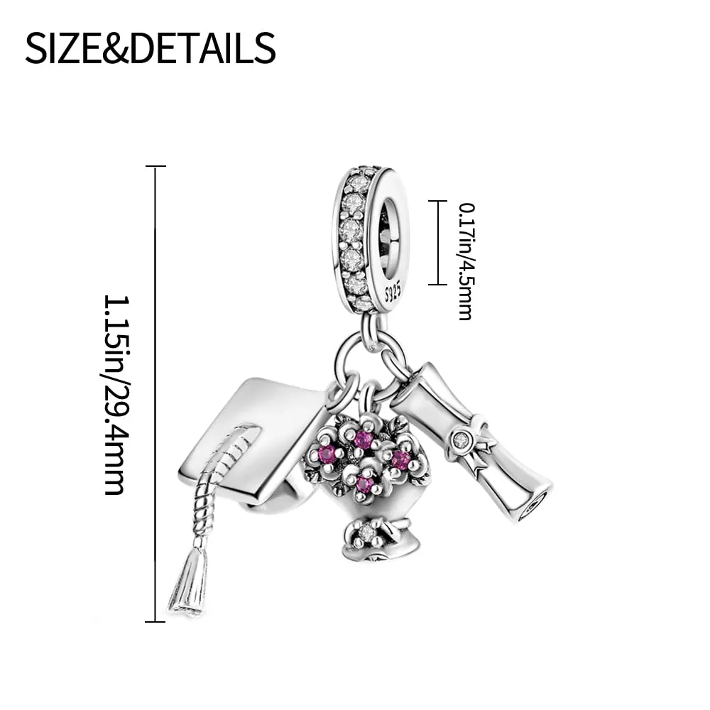 Pandach Bead Charm in Argento Sterling 925 con Cubic Zirconia per Braccialetti e Collane Europei - immagine 5