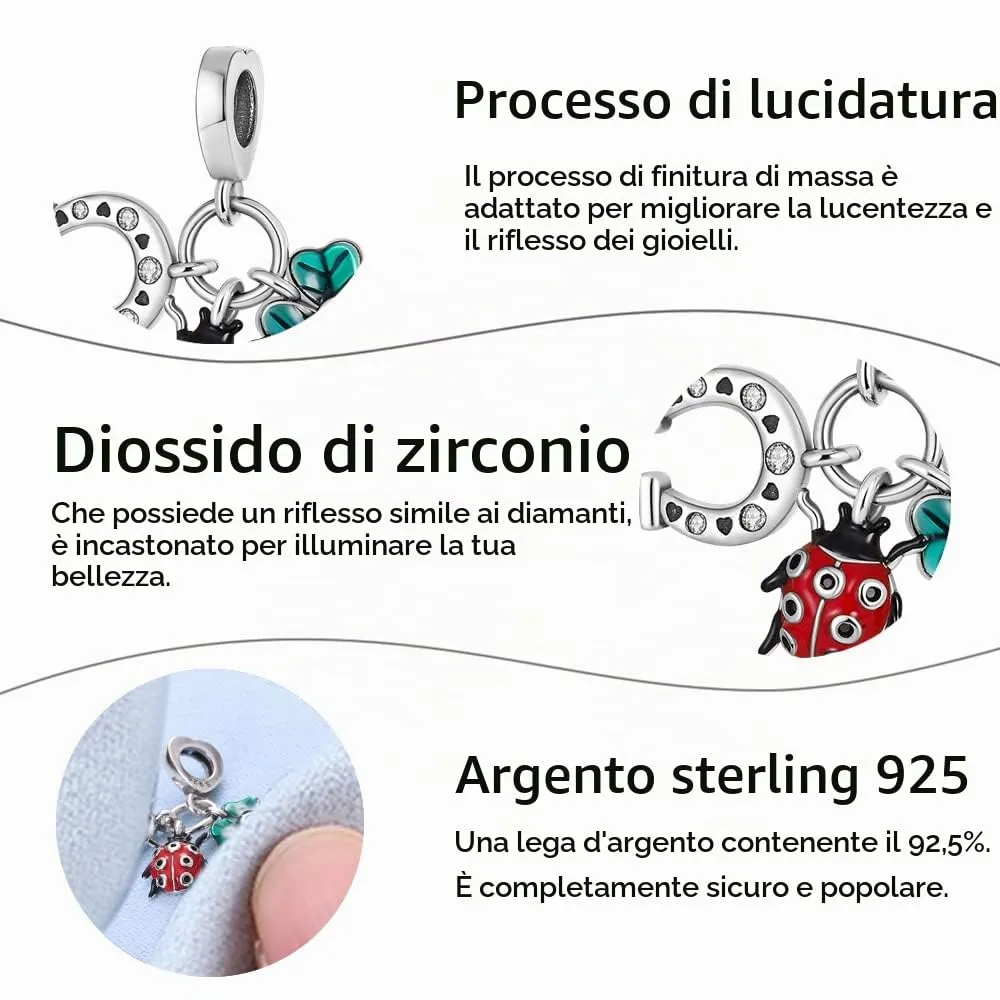 Pandach Bead Charm in Argento Sterling 925 con Cubic Zirconia per Braccialetti e Collane Europei - immagine 3