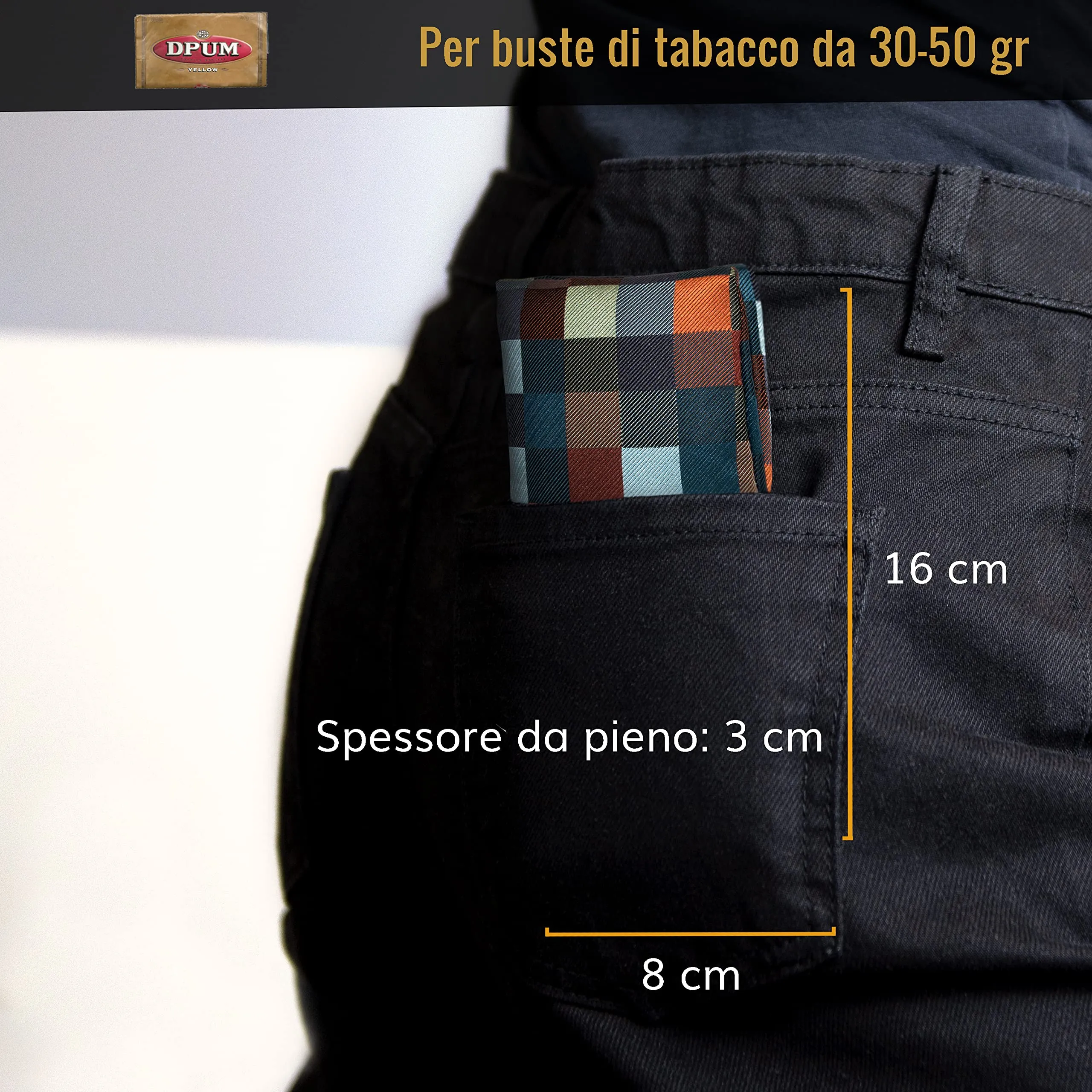 Guggiari Porta Tabacco in Tela Fatto a Mano Quadri - immagine 3