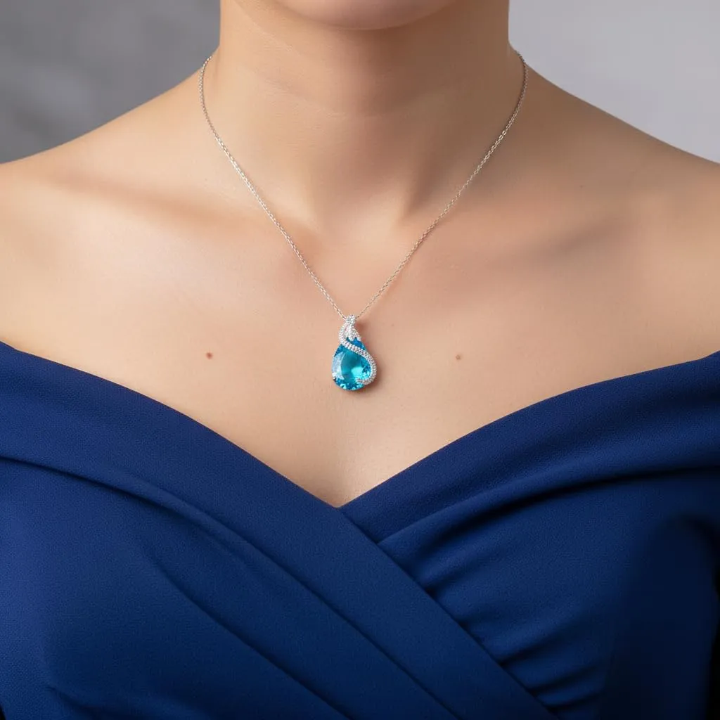 EVER FAITH Set di gioielli da sposa con Smeraldo e Zirconia Cubica, Collana Orecchini Bracciale e Anello - immagine 3