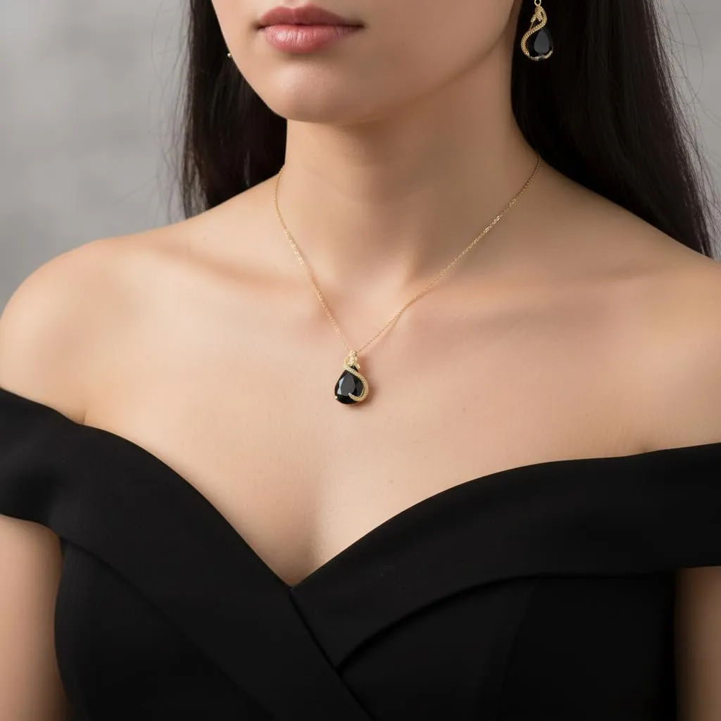 EVER FAITH Set di gioielli da sposa con Smeraldo e Zirconia Cubica, Collana, Orecchini, Bracciale e Anello - immagine 3