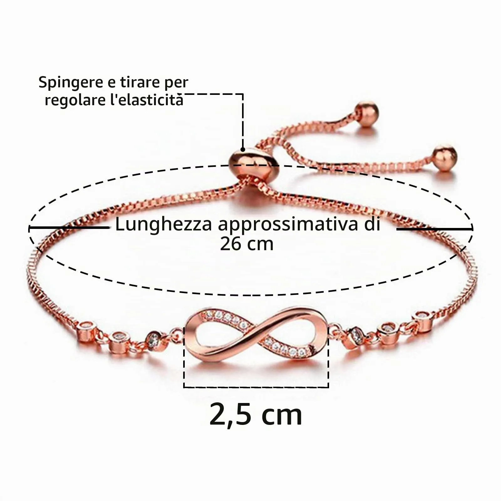 Bcenoilua Parure di Gioielli da Donna con Simbolo Infinito in Argento 925 e Zirconi, Set Collana, Bracciale e Orecchini - immagine 5