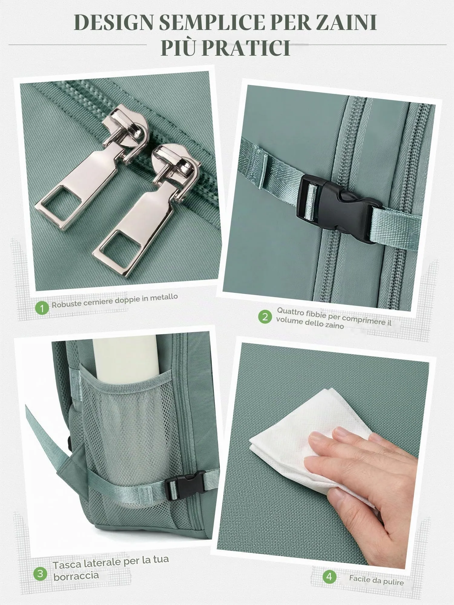 Hayayu Zaino da Viaggio Bagaglio a Mano 40x30x15 cm per Donna e Uomo - immagine 7