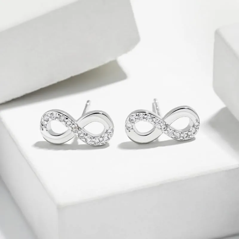 Bcenoilua Set di Gioielli con Simbolo Infinito in Argento 925 e Zirconi - Collana, Bracciale Regolabile e Orecchini - immagine 7