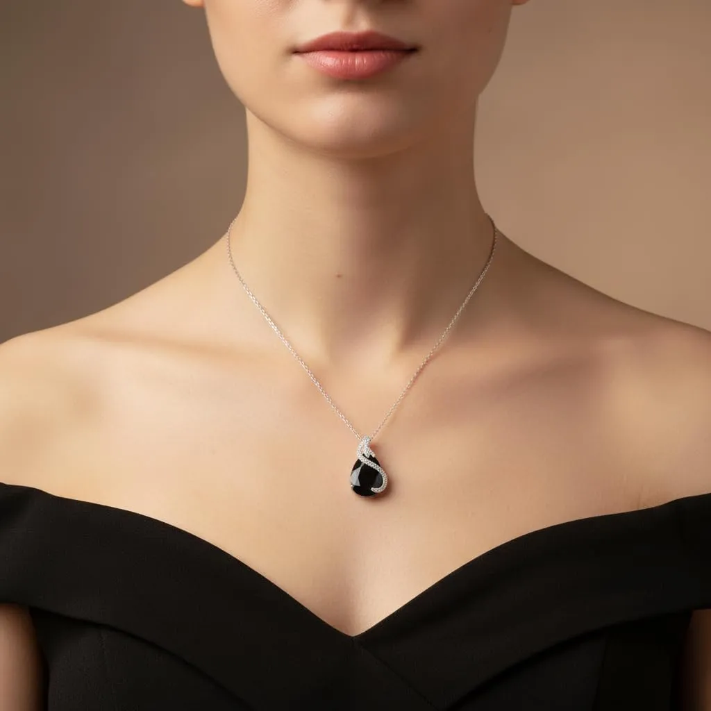 EVER FAITH Set di 4 orecchini a goccia con zirconi cubici, argento chiaro - immagine 3