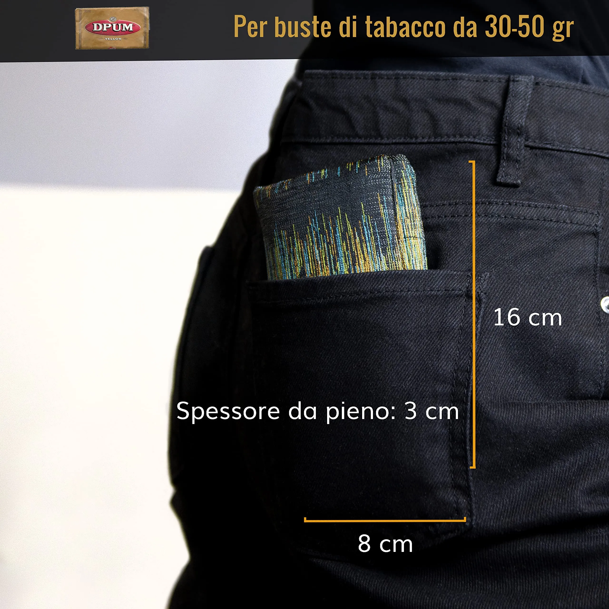 Guggiari Porta Tabacco in Tela Fatto a Mano Etnic - immagine 3