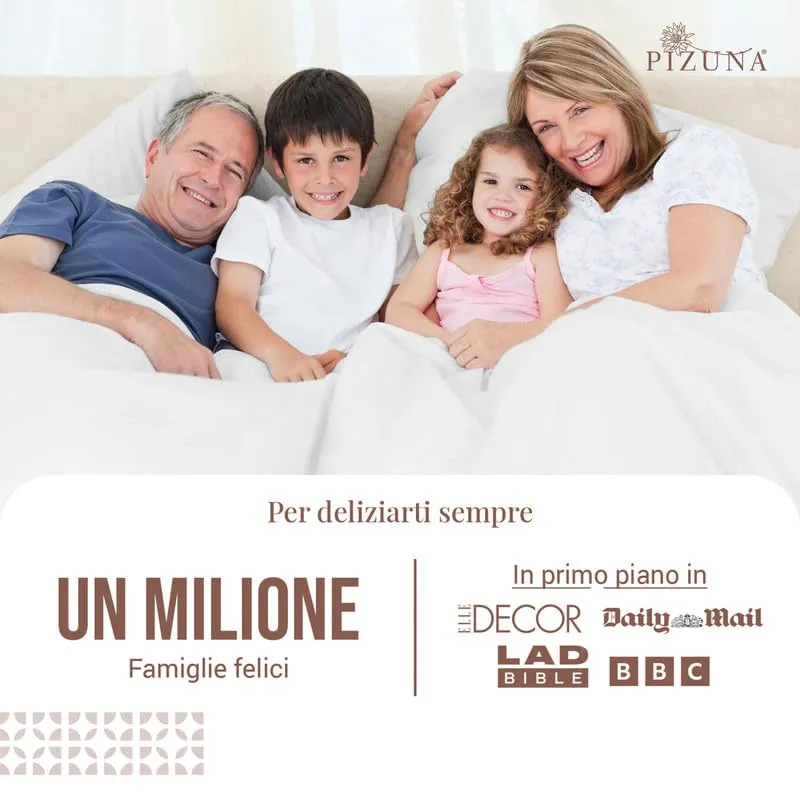 Pizuna Linens Set Lenzuola Letto King Size, 100% Cotone 400 Fili, 160x200 cm, Bianco, 4 Pezzi - immagine 2