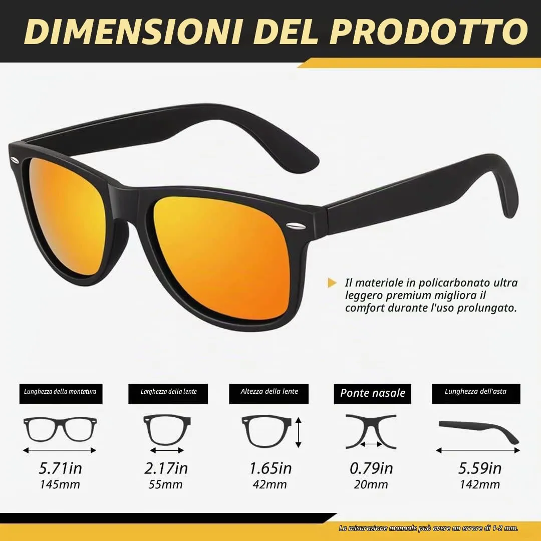 LINVO Occhiali da Sole Polarizzati UV400 Design Retrò Anni '80 LGM-LV2140-3 - immagine 5