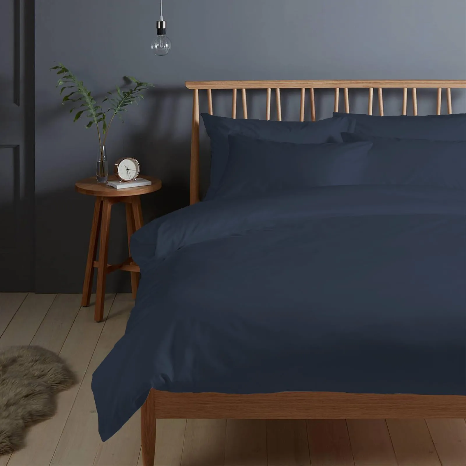Pizuna Linens Set Copripiumino in Cotone 400 Fili, 240x200 cm, Blu, 3 Pezzi - immagine 1