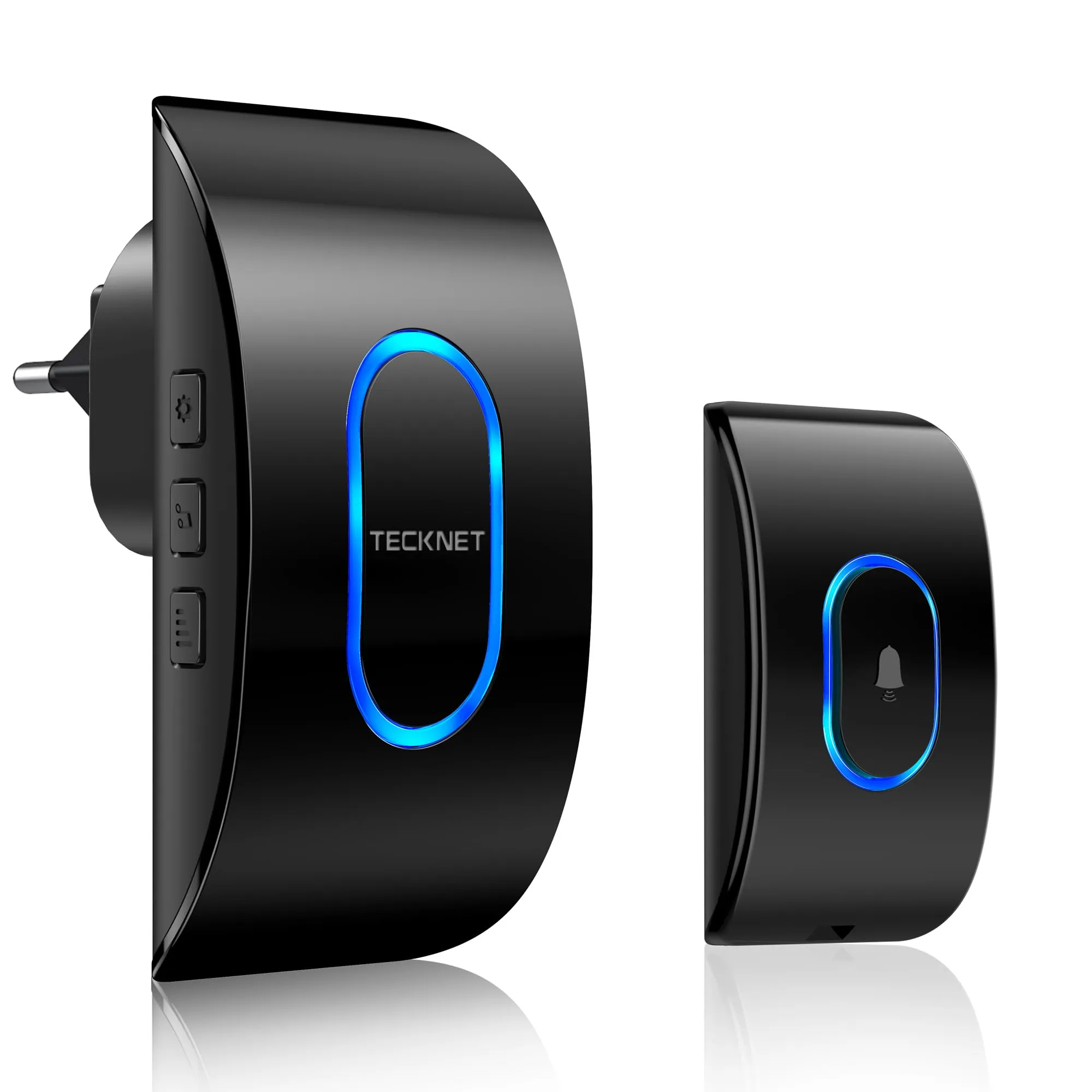 TECKNET Campanello Senza Fili, Portata 400m, 60 Melodie, 5 Livelli di Volume, IP65, Nero - immagine 1