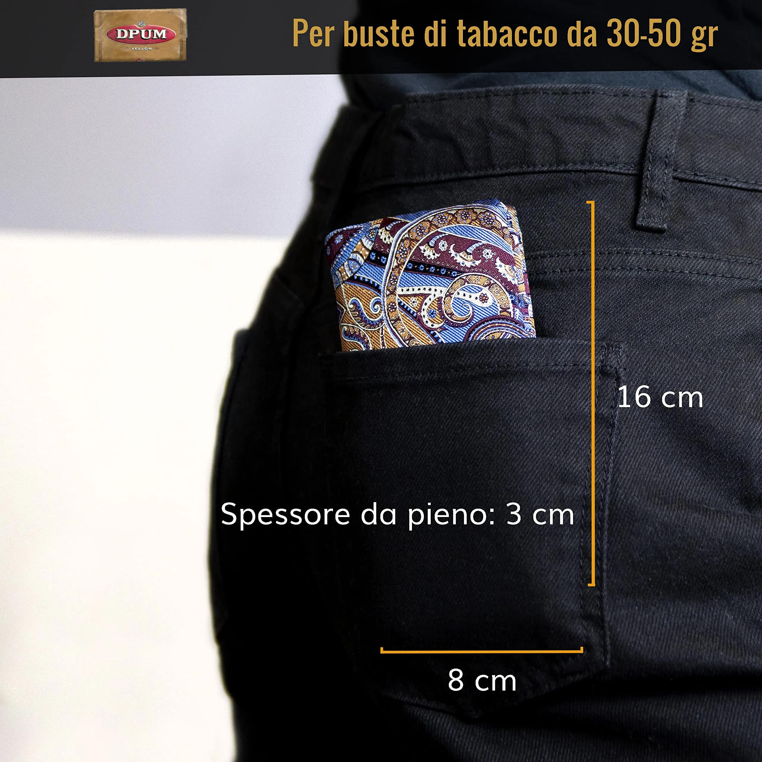 Guggiari Porta Tabacco in Tela Fatto a Mano Bohemian - immagine 3