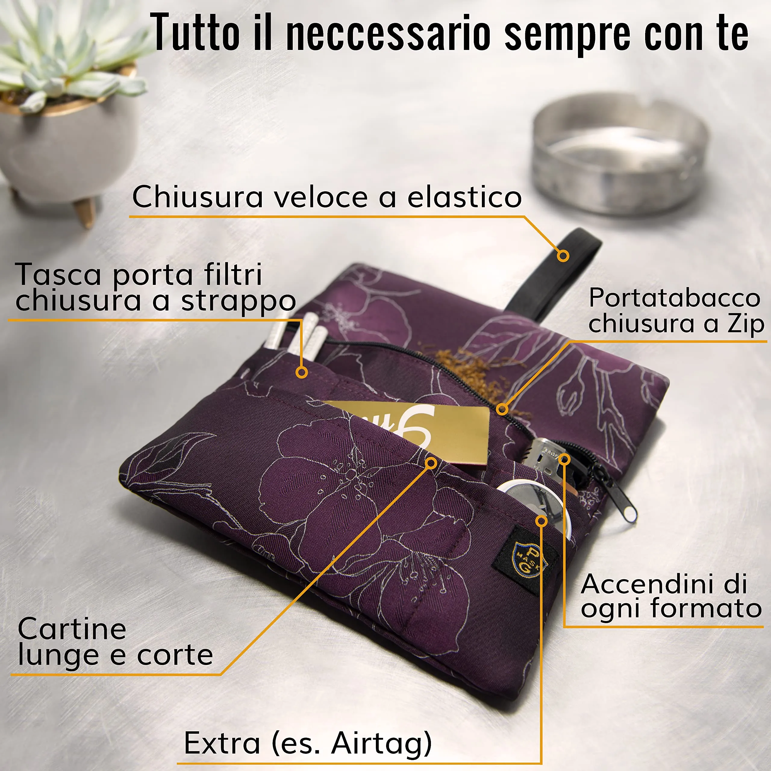 Guggiari Porta Tabacco in Tela Flower - immagine 2