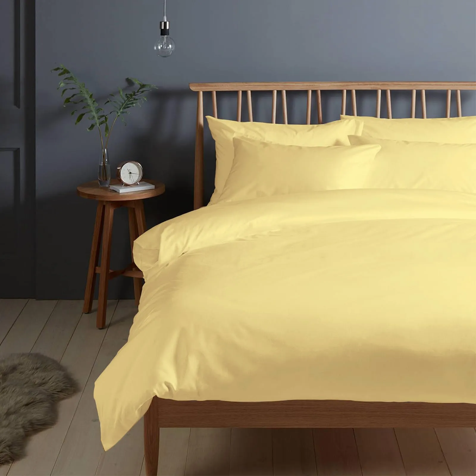 Pizuna Linens Set Copripiumino Singolo in Cotone 400 Fili, 150x200 cm, Giallo, 2 Pezzi - immagine 1