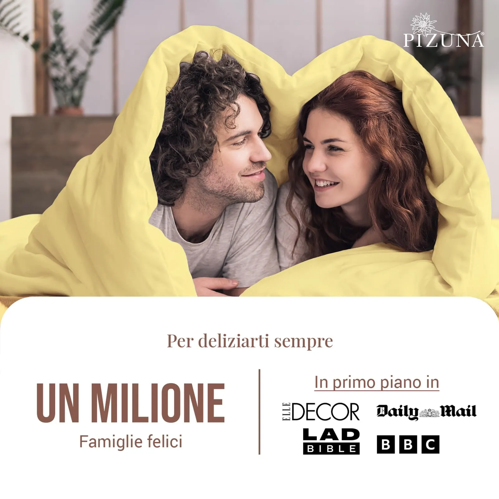 Pizuna Linens Set Copripiumino Singolo in Cotone 400 Fili, 150x200 cm, Giallo, 2 Pezzi - immagine 4