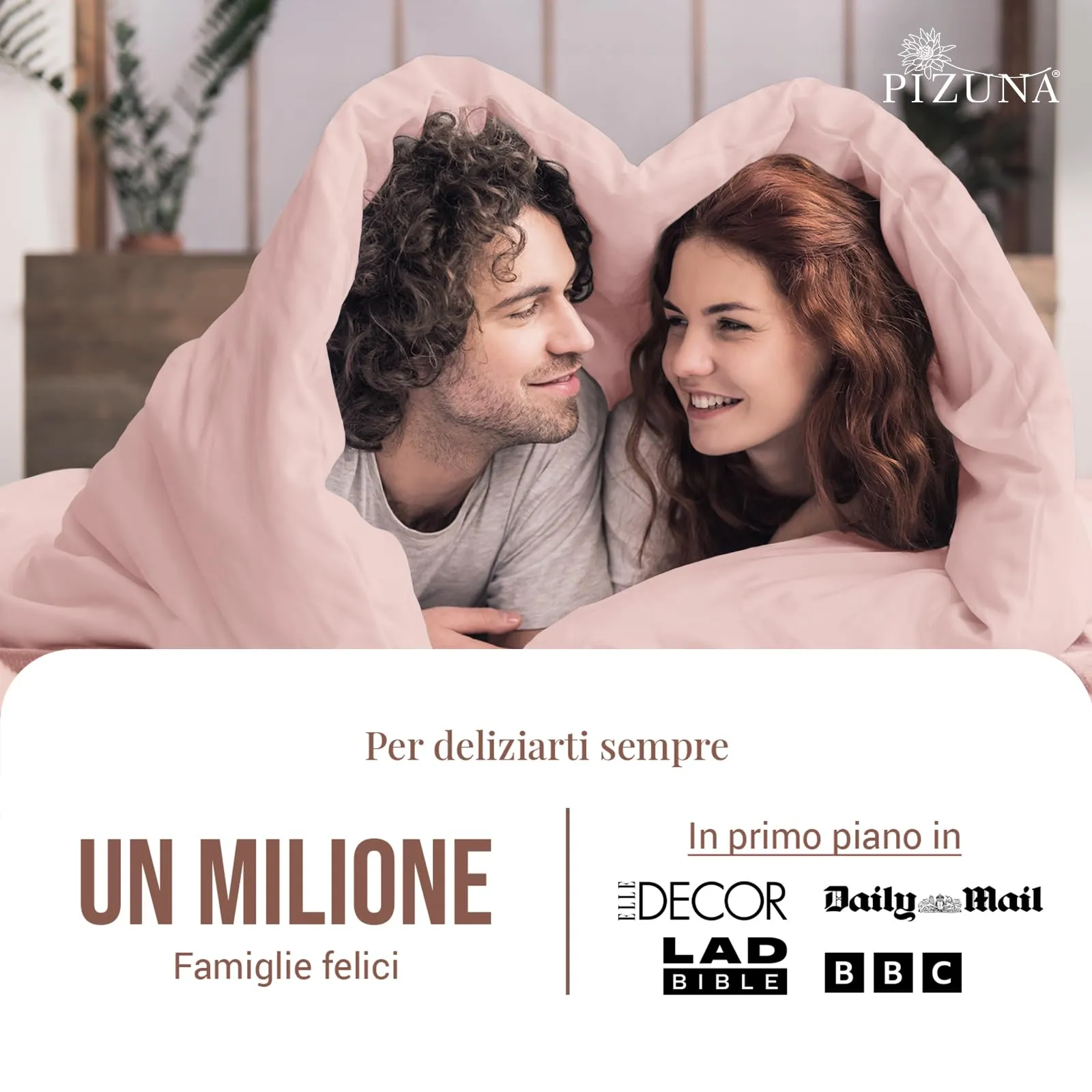 Pizuna Linens Set Copripiumino Singolo in Cotone 400 Fili, 150x200 cm, Rosa, 2 Pezzi - immagine 4