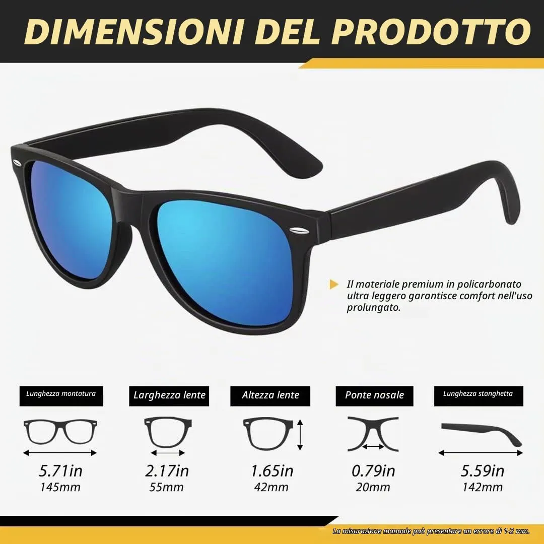 LINVO Occhiali da Sole Polarizzati UV400 Design Retrò Anni '80 LGM-LV2140-5 - immagine 5